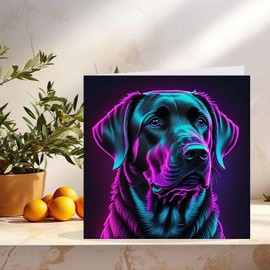 Black Labrador Dog Greeting Card Labrador Birthday Card - 145 x 145mm Square