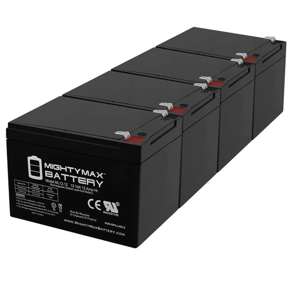 12V 12AH Replacement Battery for EV12, EV12120-4 Pack