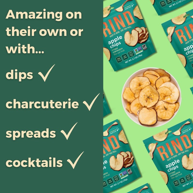 RIND Snacks | Unsweetened Apple Chips | 100% Sweet Fuji