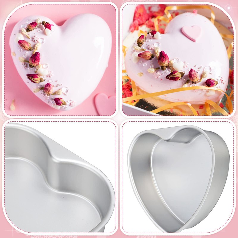 Nuogo 3 Pieces Heart Shaped Cake Pans 8 Inch Heart