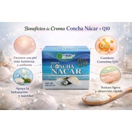 Crema Concha Nácar Q10 Biovale 60g Aclarante Piel Facial Todo Tipo De Piel Día/noche