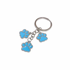 tenghong2021 - Bonito llavero de acrílico con forma de garra de gato y perro, diseño de animales para mujer, accesorios de bolso, Azul, S