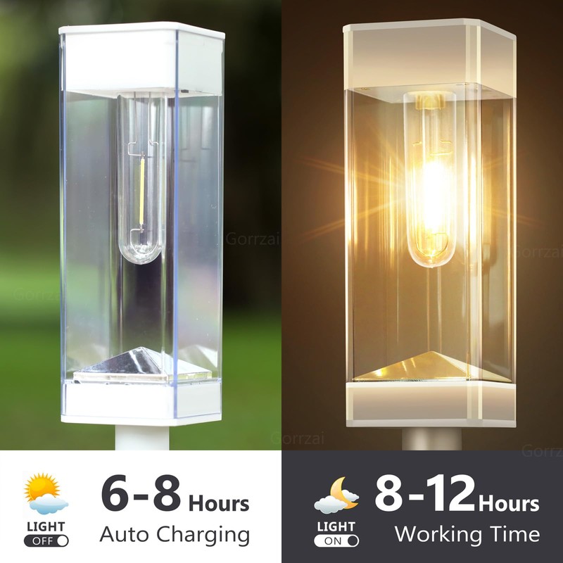 Gorrzai Solar Pathway Lights 8 Pack Solar Outdoor Lights with