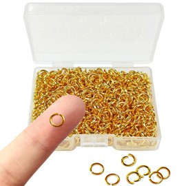 600 Pcs Gold Plated Jump Rings Split Rings Circle Clasp Connecting Rings Jewelry Necklace Bracelet Pendant Choker Charm Loops DIY Craft Earring Making Supplies (6 mm)