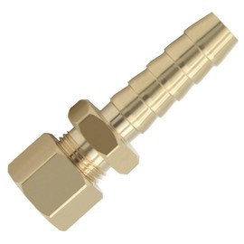 YSIL Compression Fitting 3/8" Tube OD to 3/8" Hose Barb Transmission Cooler Fuel Line Fitting Brass