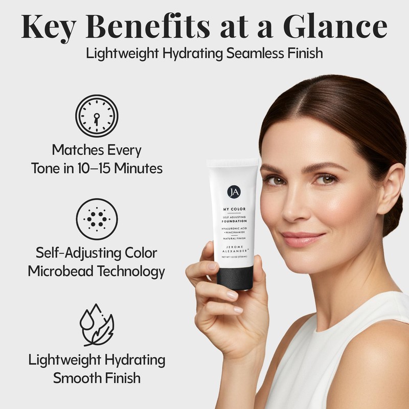 Jerome Alexander My Color Self-Adjusting Foundation, Hydrating & Lightweight Face