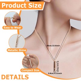 SENLINLIN Relieving Stress Relief Breathlace, 3PCS Calming Breathing Necklace, Stress Anxiety Relief Chain, Portable Stainless Steel Whistle Breathing Necklace for Breathing Exercises, Meditation