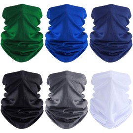 Geyoga 6 Pieces Summer UV Protection Cooling Neck Gaiter Face Clothing Neck Gaiter Mask Scarf Sunscreen Breathable Bandana(Trendy Colors)