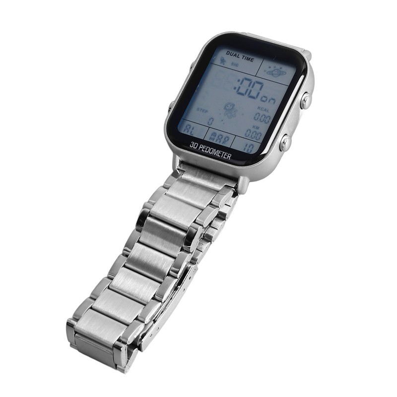 Men Led Digital Watch Creative Square Waterproof Backlight Pedometer Sports
