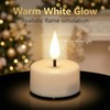 Eywamage White Flameless Wax Tealights with Remote Batteries, Flickering LED