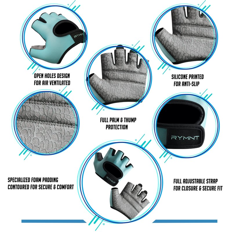RYMNT Minimal Weight Lifting Gloves,Short Micro Workout Gloves Grip Pads