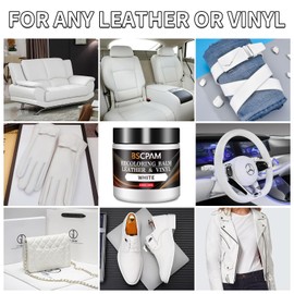 BSCPAM White Leather Recoloring Balm,Leather Couch Scratch/Stain Remover,Leather Repair kit for Vinyl Furniture and Car Interior,Leather Dye Paint for Scratched and Faded Leather Couches