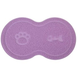 DM 8-Shaped Small Cat Litter Box Debris Catcher Mat, 18x10 Inches (Purple)