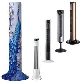 JOONOR Tower Fan Dust Cover Household Stand Fan Blue Peacock Pattern Cover Washable Tower Sleeve Dust-Proof Protective Cover for Vertical Fan Pedestal Fan Floor Stand Fan Decor for 37-49 Inch