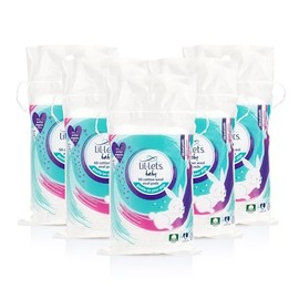 Lil-Lets Baby Cotton Wool Oval Pads, x 250 (5 Packs of 50 Ovals), Certified Organic, 100% Pure Cotton Wool, Soft and Absorbent, Gentle on Baby's Delicate Skin