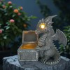 YZYOE LED Solar Powered Dragons Opening Treasures Box Light, Outdoor