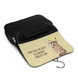 Mr. & Mrs. Panda Washbag Raccoon, yellow, Hand Drawn