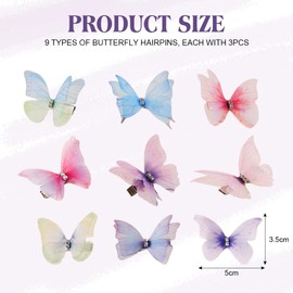 Bieiyhe Women's Butterfly Hair Clips, Butterfly Hair Clips, Butterfly Hair Clips, Three-Dimensional Butterfly Hair Clips, Butterfly Hair Clips, Glitter Hair Clips, Pack of 27