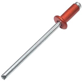 AERZETIX - C48069 - Set of 50 Blind Rivets Standard Blind Rivets Diameter 4 x 10 mm - Colour Fire Red RAL 3000 - DIN 7337 - Pop Rivets - Rivets with Unbreakable Bar - Made of Aluminium Steel