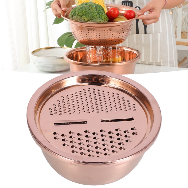 Multipurpose Water Basin Drain Basket with Vegetable Cutter Grater Stainless