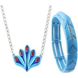 Elolicu Jewelry Peacock Necklace, Peacock Necklace Snake Bracelet Set Anime Peripheral Jewelry Necklace Bracelet Set Movie Game Necklace Bracelet Jewelry Gift for Girls