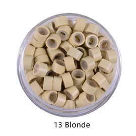 500pcs Silicone Lined Micro Links Rings Beads Hair Feather Extensions 5.0x3.0x3.0 mm Hair Beads(Blonde)