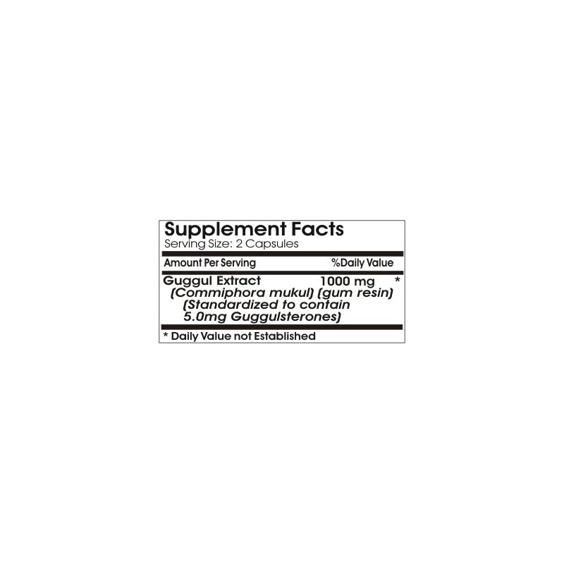 Guggul Standardized Extract 1000mg // 200 Capsules // Pure //