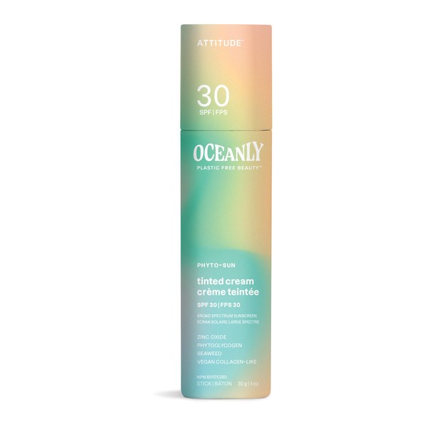 ATTITUDE Oceanly Tinted Face Cream Stick with SPF 30, EWG