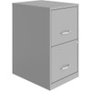 UrbanPro 18" 2-Drawer Modern Metal File Cabinet in Arctic Silver