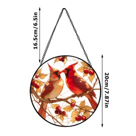 Cardinal Stained Glass Window Hanging, Cardinal Sun Catchers Red Cardinal Decor, Cardinal Gifts for Women (Cardinal)
