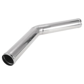 Motoforti 64mm / 2.5" OD T304 Stainless Steel 45 Degree Mandrel Exhaust Tube with Bead Roll DIY Custom Car Modified Exhaust Pipe Tubing Piping 11.81" Length Silver Tone