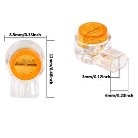 BUYGOO 200PCS Waterproof Gel-Filled Orange Clear Button Telephone Wire Connectors UY Butt Splice Connector K1 Network Cable Terminals