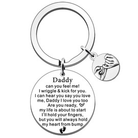 SDOFY Dad to Be Gifts Keyring Daddy to be from Bump to Daddy Baby Shower Present Pregnancy Baby Announcement Gifts for Him Fathers Day Gift for New Father Christmas Birthday Gift