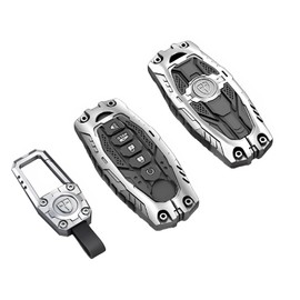 Heavy Metal Key Fob Cover Case Protector Suitable for Keychain, Altima Maxima Q60 Smart Remote Key fob Cover case Key Holder 5 Buttons car Accessories