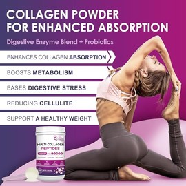 NATURE TARGET Multi Collagen Peptides Powder, 50 Servings - Type I, II, III, V, X - Hydrolyzed Collagen Peptides with Vitamin C Hyaluronic Acid,...   