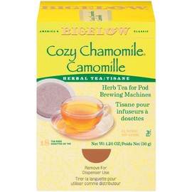 Bigelow 10906 Cozy Chamomile Herbal Tea Pods, 1.90 oz, 18/Box