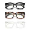 ZXYOO 3 Pack Oversize Square Design Reading Glasses for Women,
