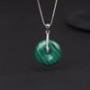 COAI Silver Necklace with Donut Pendant, Malachite, Malachite