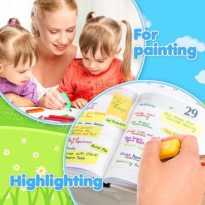 TIESOME Mini Pastel Highlighter, 6-Pack Cute Bear Highlighter Set Kids