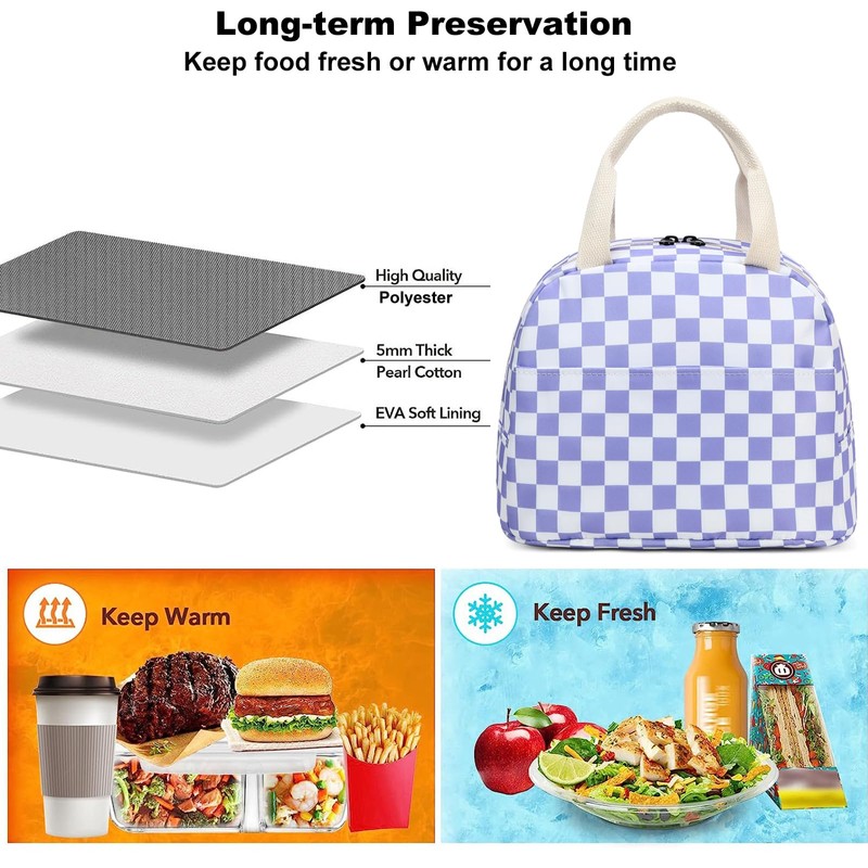 Esfoxes Lunch Bag for Girls Women, Reusable Insulated Lunch Tote