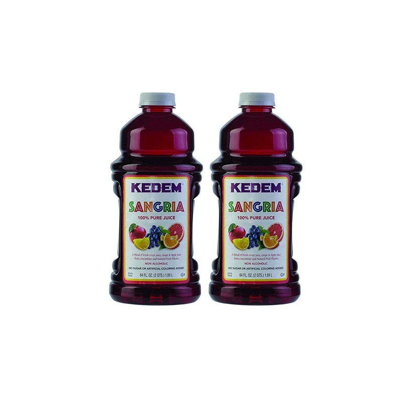 Kedem Sangria Soft Drink, Made of 100% Pure Juice, 64oz,