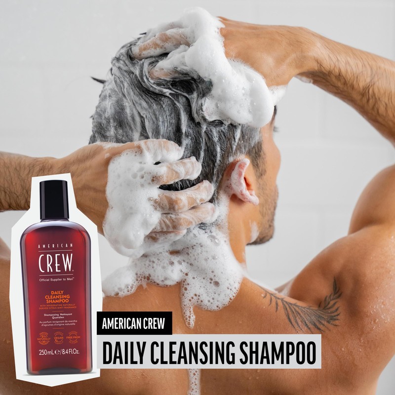 American Crew Shampoo for Men, Daily Cleanser, Naturally Derived, Vegan