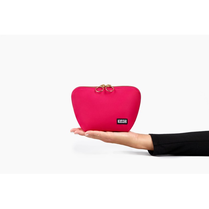 KUSSHI Bolsa de maquillaje y cosméticos de viaje lavable, Satén