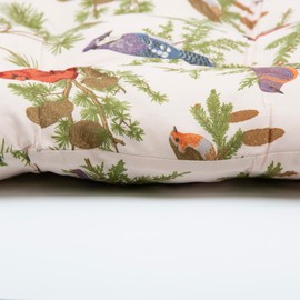 Generic Beautiful Birds Chair Cushion Pads in Ivory 17 x 17 inch Square, 2 Pack, Ivory, Green, Red