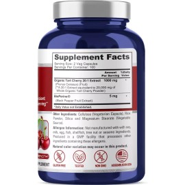 NusaPure Tart Cherry 20,000mg  200  Caps Vegan, Non-GMO & Gluten-Free