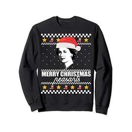 MERRY CHRISTMAS PEASANTS Queen Elizabeth Ugly Sweater Meme Sweatshirt