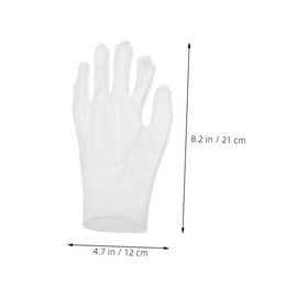 Beavorty 12 Pairs White Cotton Moisturizing Gloves for Dry Hands Flexible Comfortable Overnight Wear for Working Crafting Skin Care