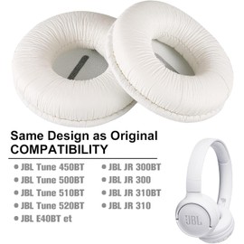Yizhet Replacement Ear Pads Compatible with JBL Tune 600BTNC / Tune 500BT / T500BT / T450BT Wireless Headphones, 1 Pair Replacement Earpads Headphones Replacement Headset Ear Cup Cushions (White)
