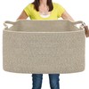 COMFY-HOMI Large Rectangular Blanket Basket, Woven Cotton Rope Baskets for