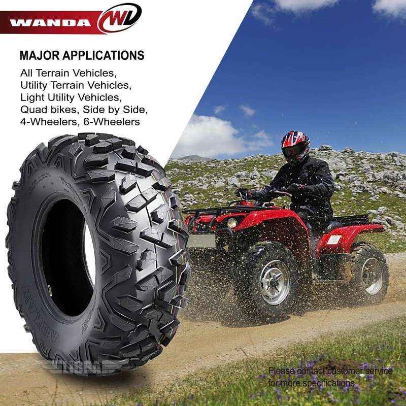 WANDA (2) 26x9-12 ATV Front Tire Set for 14-17 Polaris
